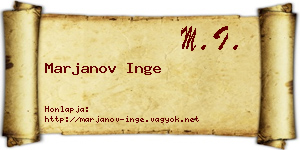 Marjanov Inge névjegykártya